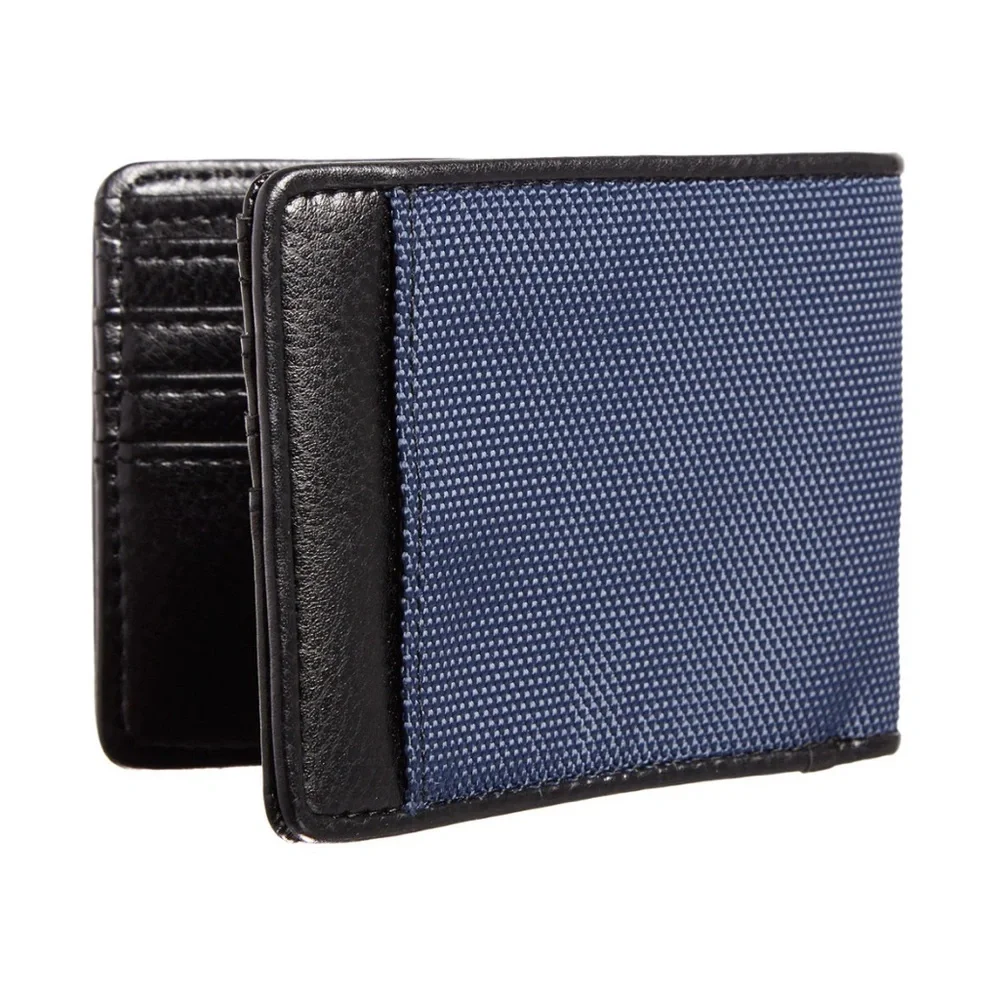 Luca Chiara GIO - NAVY VEGAN LEATHER/NYLON RFID BILLFOLD WALLET